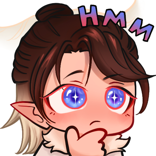 Behamot-Emote mit nachdenklichem Blick