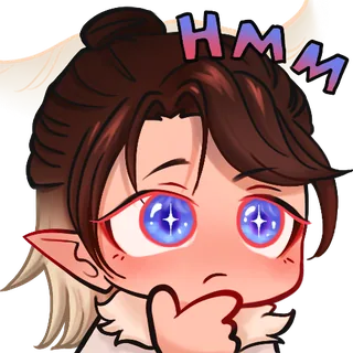 Behamot-Emote mit nachdenklichem Blick